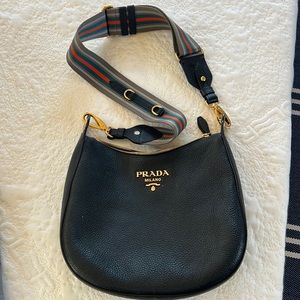Prada Vitello danio leather hobo bag